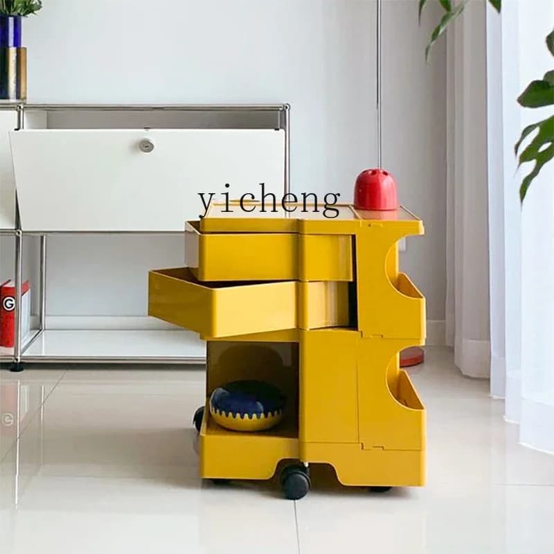 ZC creative cart storage cabinet Nordic bedside table Household living room ins cabinet Removable food storage