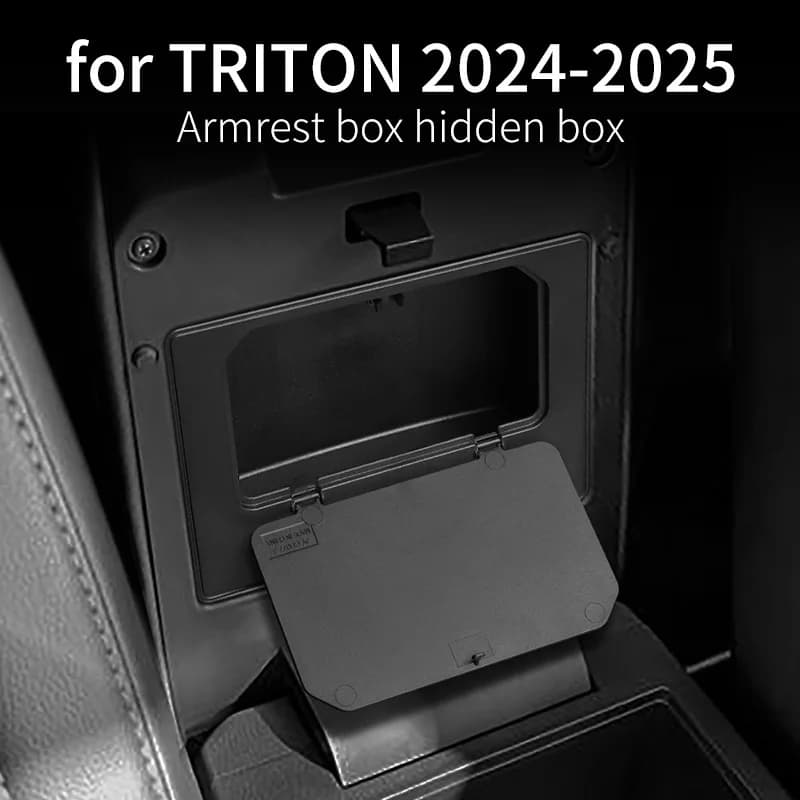 Suitable for 24-25 Mitsubishi Triton armrest box hidden storage box L200 car storage car supplies