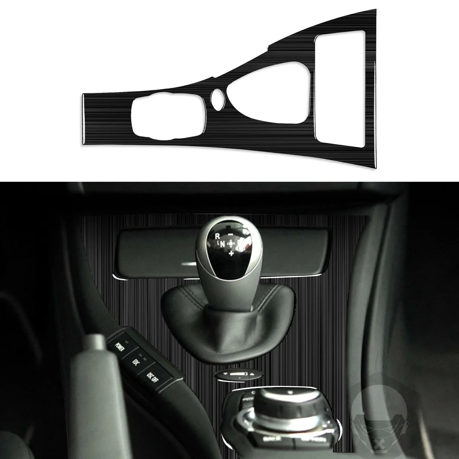 ForBMW M3E92 2007 2008 2009 2010 2011 2012 2013 Black Streak Car Accessorie Gear Shift Box Panel Cover Trim Sticker Modification