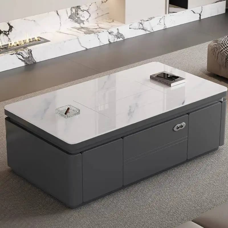 Extendable Designer Coffee Table Style Irregular Minimalist Luxury Coffee Table Modern White Meuble Salon Living Room Furniture