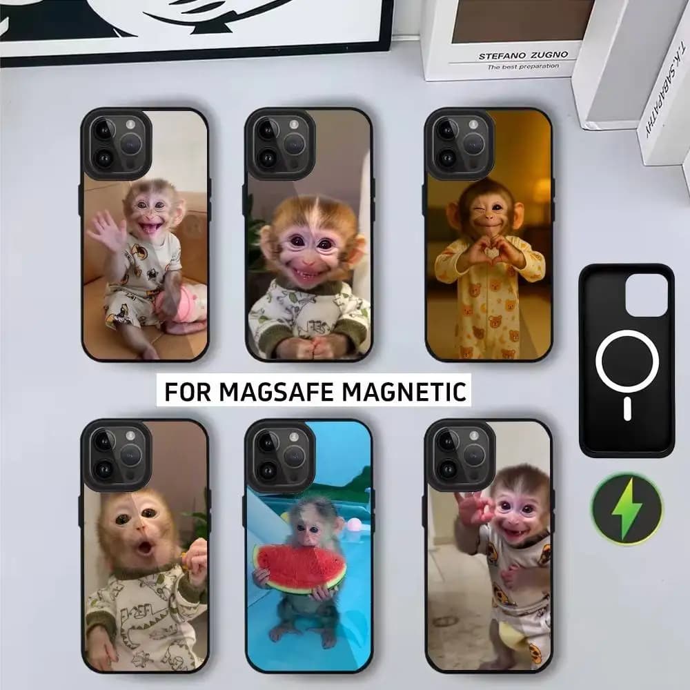 Cute F-Funny M-Monkey  Phone Case For iPhone17,16,15,14,13,12,11 Plus,Pro Max Magnetic For Magsafe Wireless Charging