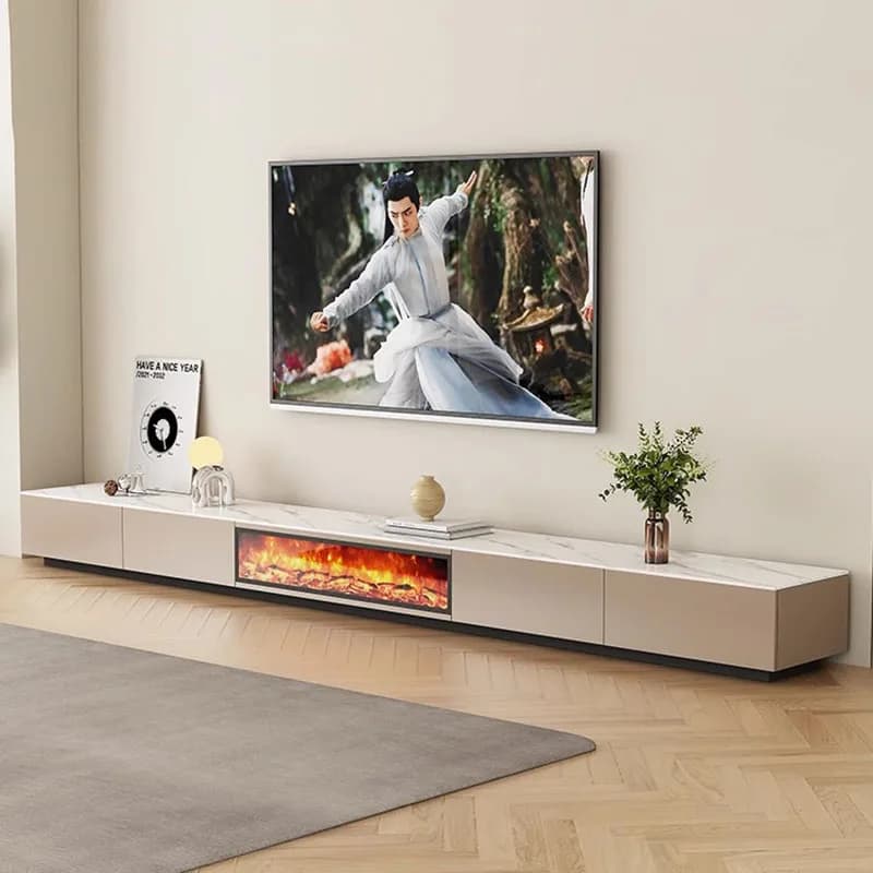 Fireplace Living Room Tv Stands Wood Nordic Cabinets White Tv Table Movies Luxury Storage Hallway Archivadores Italian Furniture