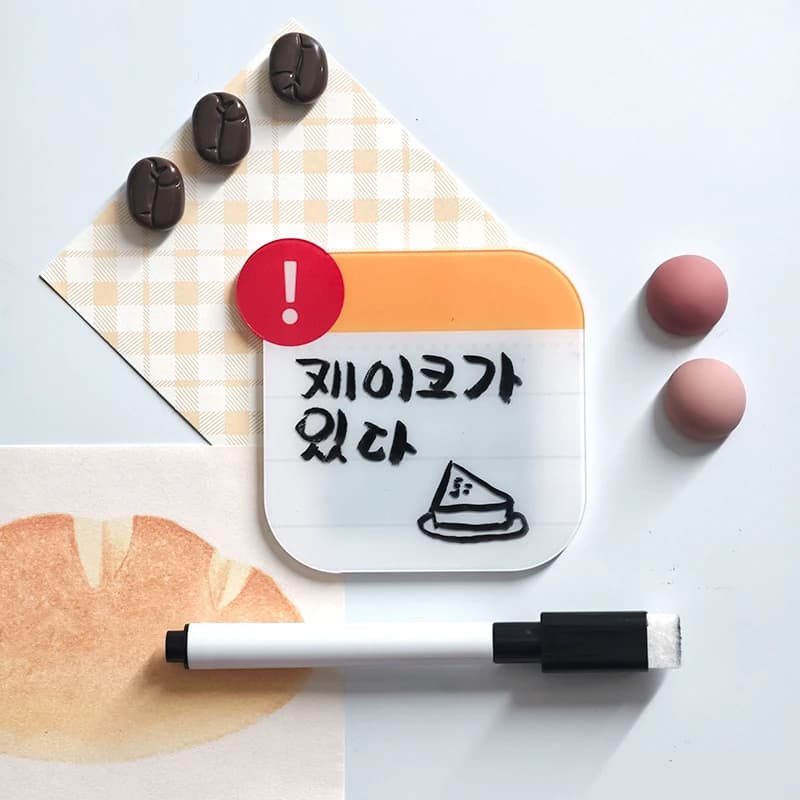 Reusable 8*8cm Acrylic Fridge Magnet to Write Notepad Dry Erase Marker Pen Memo Sticker Board Magnetic Plate Display Whiteboard