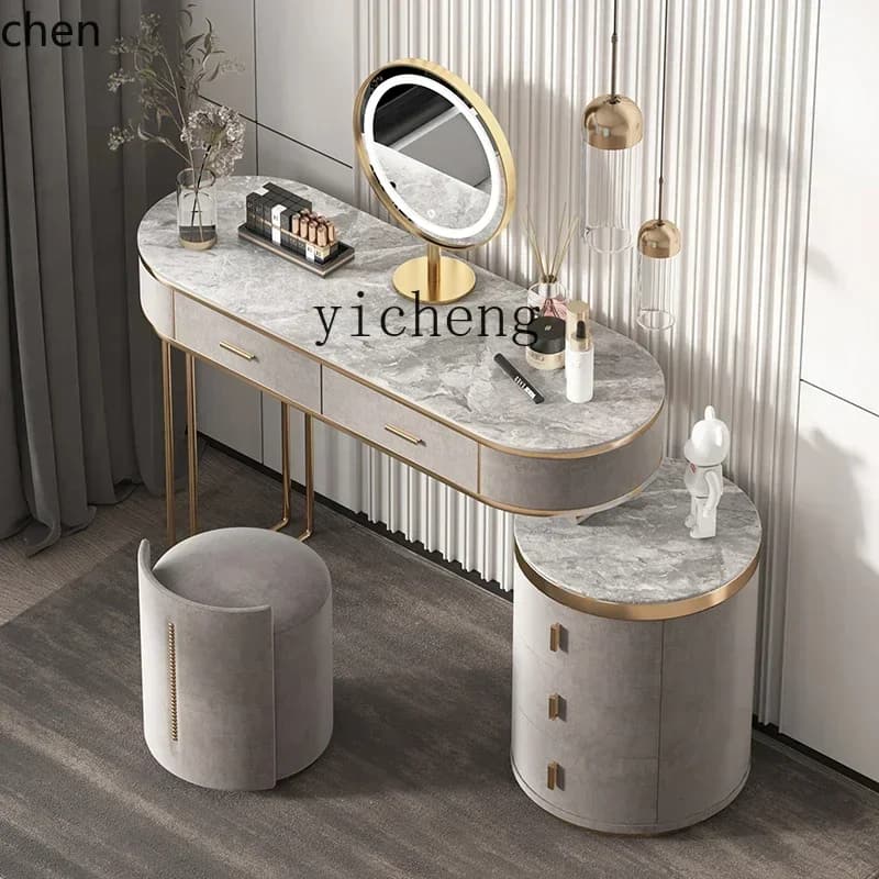 Gz-9 Rock Slab Dressing Table Solid Wood Master Bedroom Small Apartment Storage Cabinet Makeup Table