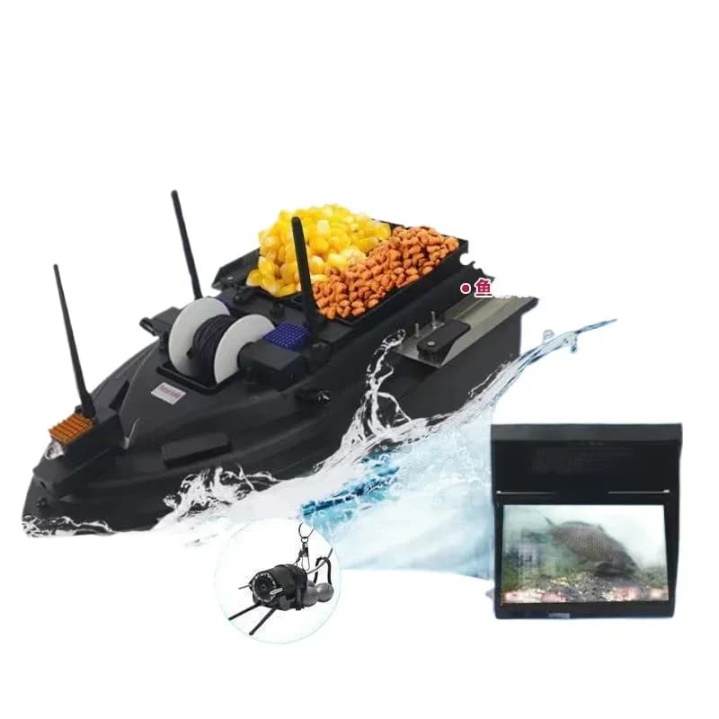 Nesting boat with fish finder wireless video multi-function clear and visual
