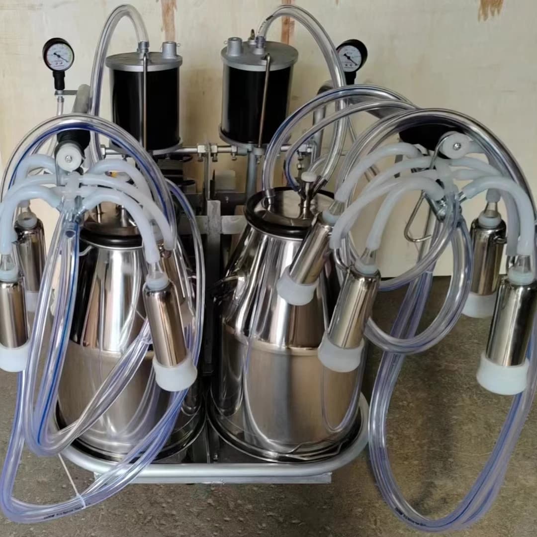 Double Barrel Automatic Cow Milking Machine  Nipple Piston Goat Milk Machine HJ-CM011PD