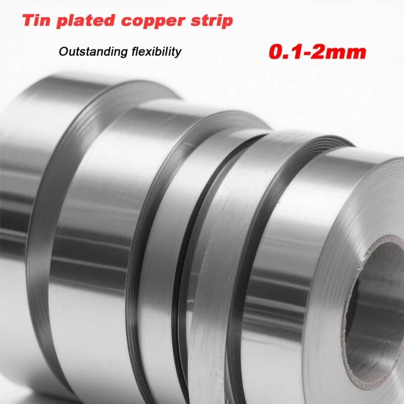 High Conductivity Tin Silver Plated Copper Strip 0.1-2mm Thick Easy Solderable Custom Size