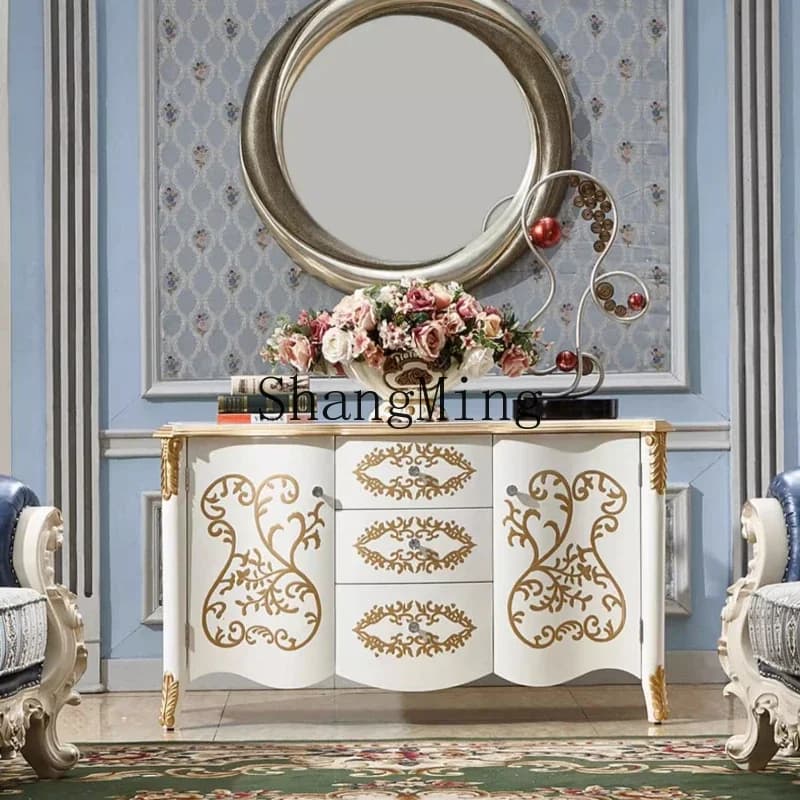 SM neoclassical living room dining side entrance entrance cabinet retro storage decoration sofa side cabinet