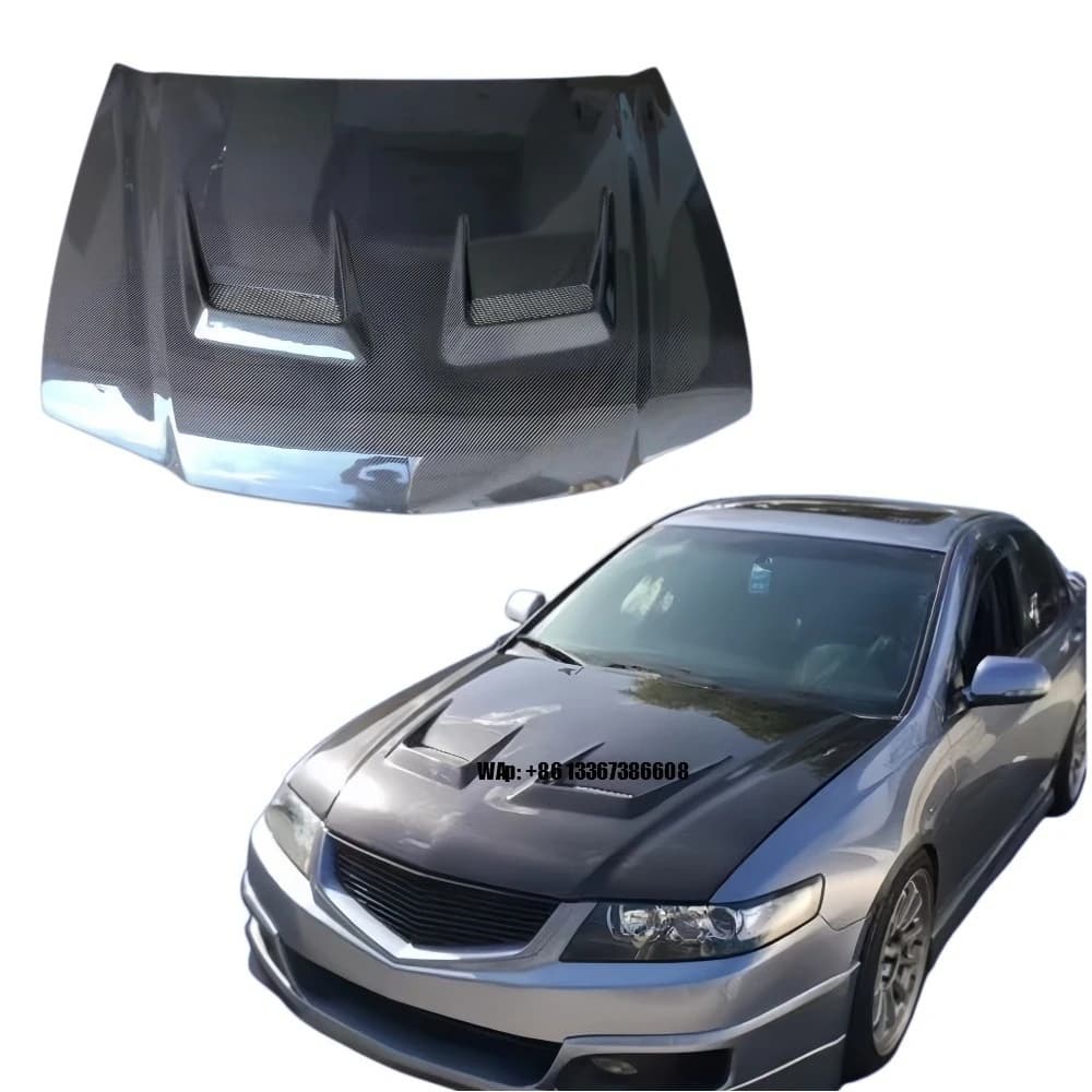 Carbon Fiber Hood with Vents and Clips for TSX CL7 CL9 2003-2007