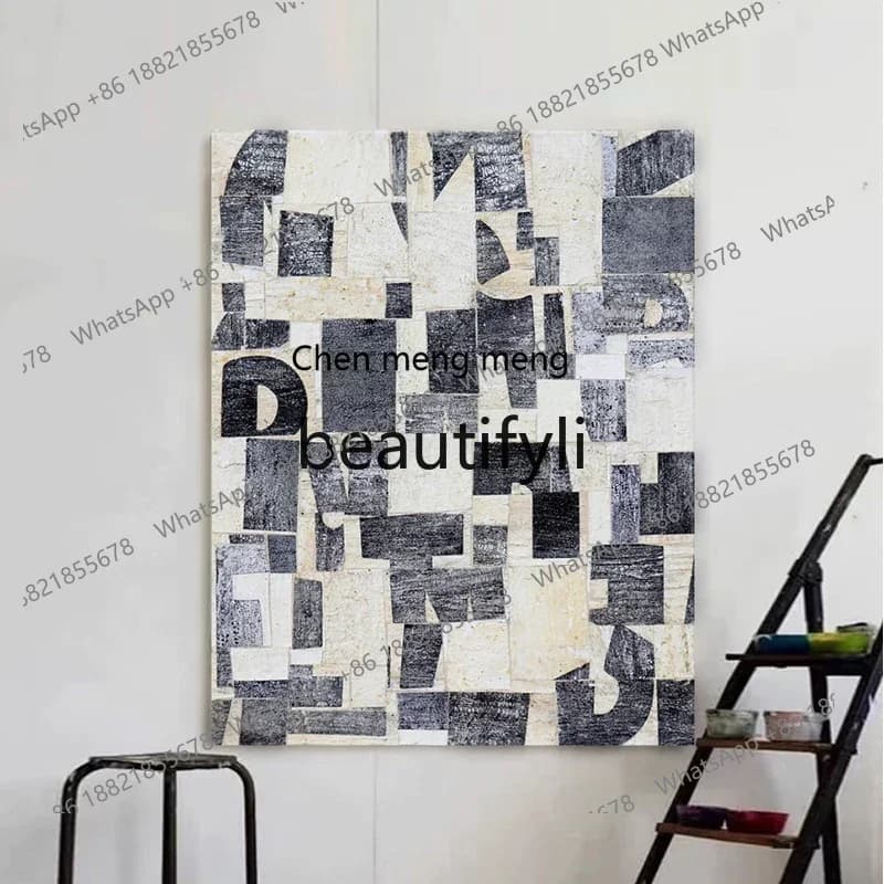 D178  Modern simple oil painting, abstract pure hand-painted art, living room decorative painting, porch hanging painting