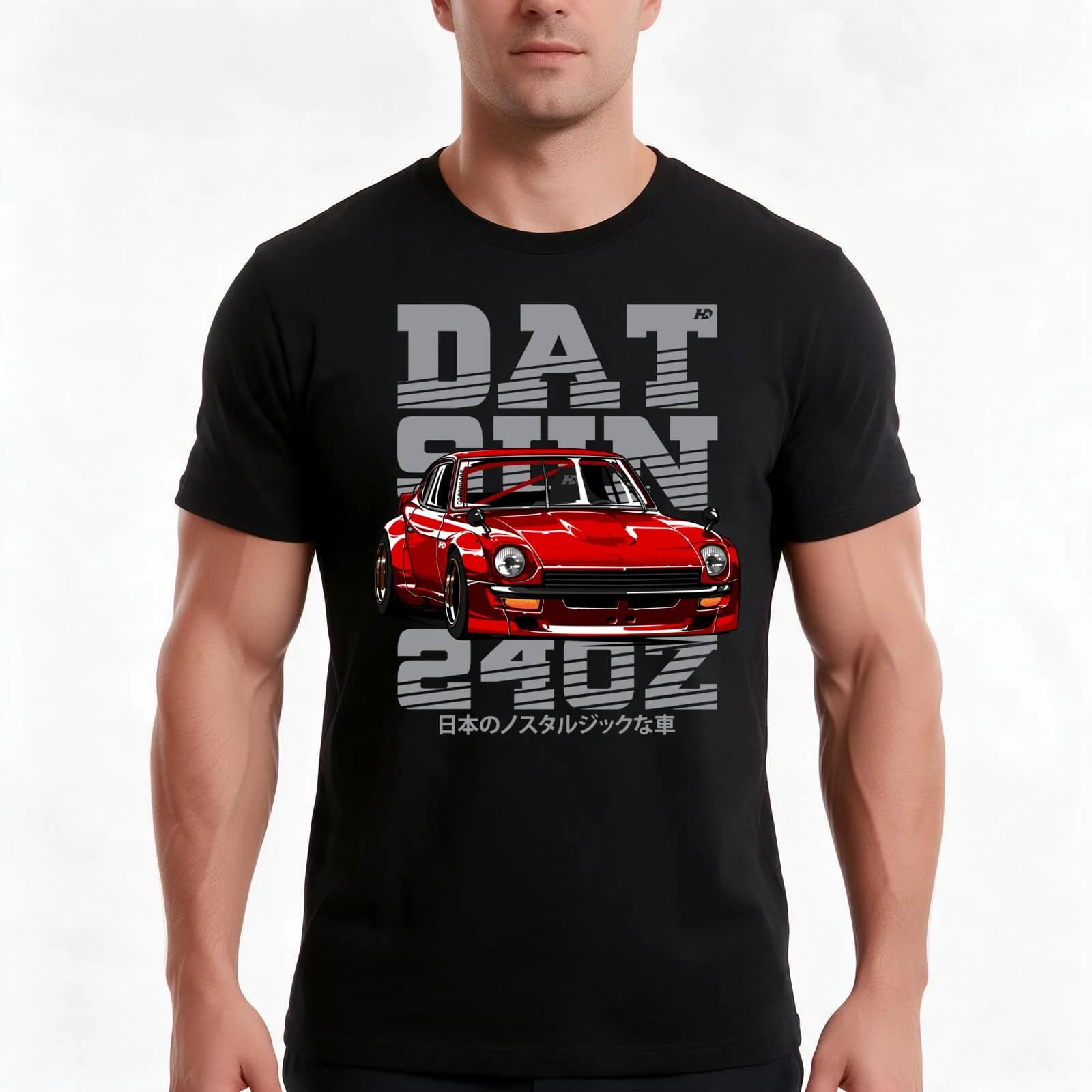 240Z Pandem T-Shirt, Summer Casual Cotton Tee, Oversized Streetwear Tops, Vintage Graphic Print, Loose Fit Short Sleeve