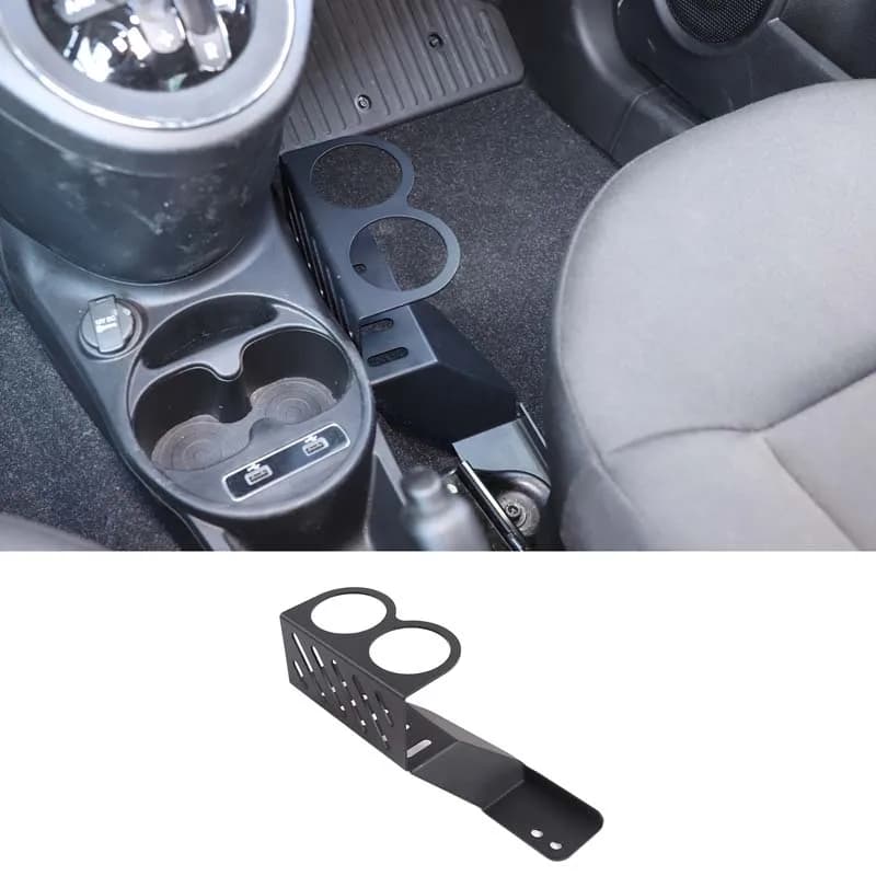 For Fiat 500 2016+ aluminum alloy black car passenger seat expansion water cup holder car interior modification accessories