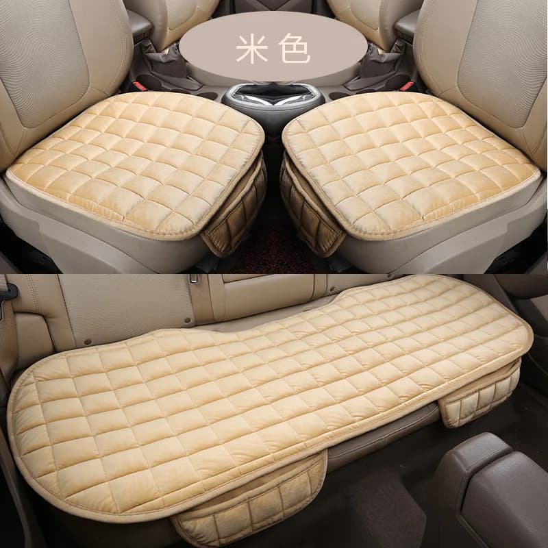 Plush Car Back Seat Protector Soft Non-Slip Durable Rear Row Seat Cushion Mat with Auto Chair Accessories Comfort Protection