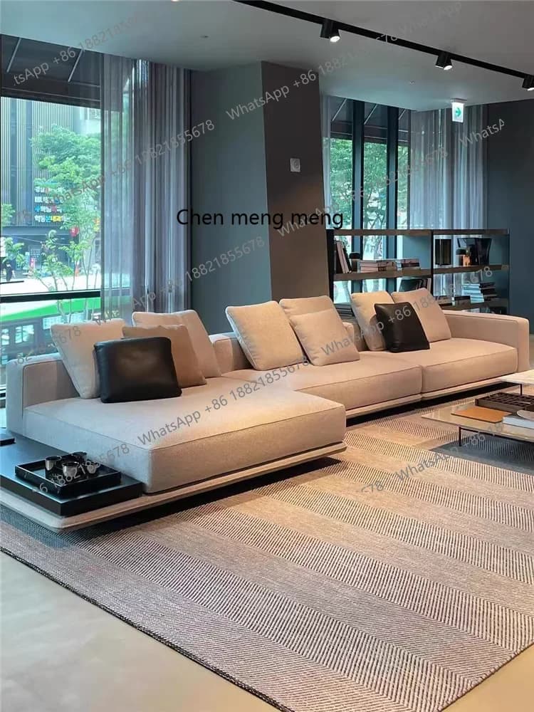 X Minimalist fabric sofa living room large apartment combination villa high-end cotton and linen new special-shaped sofa