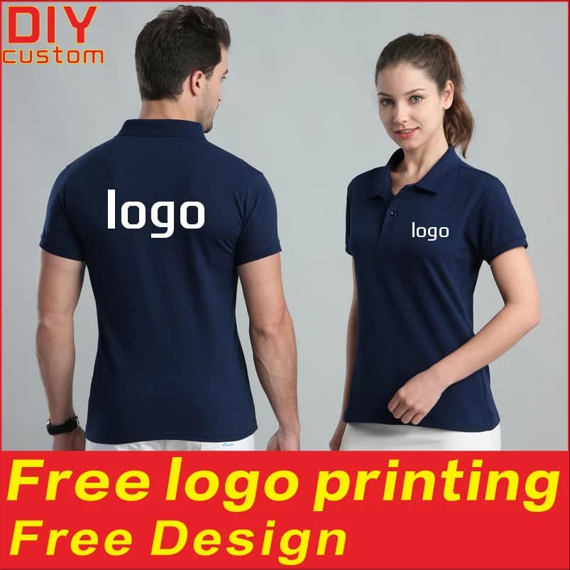 Solid Color Men's and Women's Multi-Color Polo Shirts, T-Shirts, Customized Summer Short-Sleeved Shirts, Printed Logos, Embroide