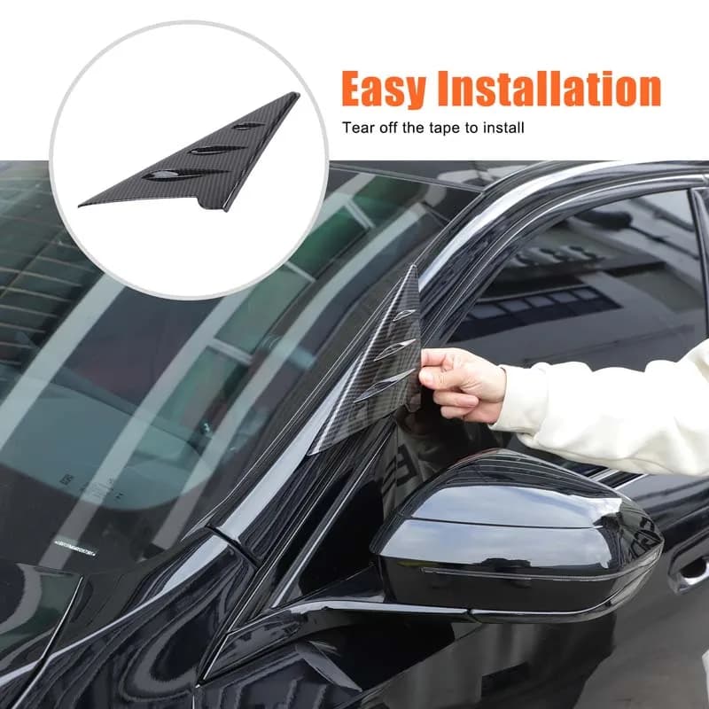 ABS carbon fiber For BMW 5 Series/G60 24-26 rearview mirror side triangle spoiler trim panel front triangle decorative cover