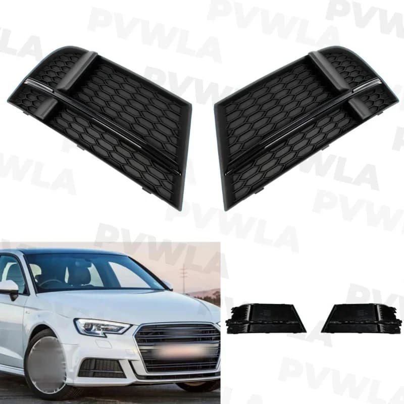 For Audi A3 S3 2017 2018 2019 2020 Left & Right Side Fog lamp frame Front Bumper Fog Light Grille Cover