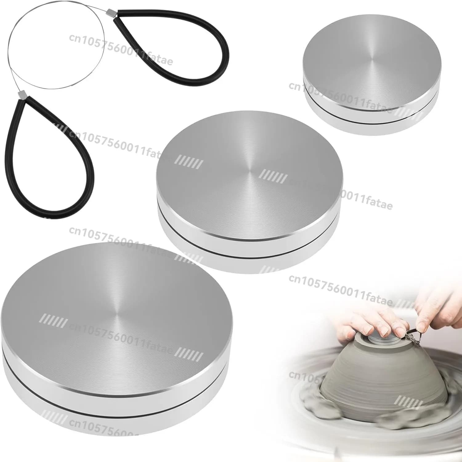 Ceramic Clay Billet Trimming Rotary Tool Set, Including 30mm38mm45mm Three Specifications with Cutting Wire
