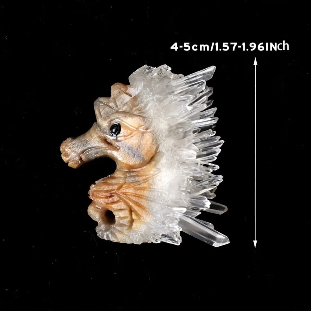 Natural Seahorse Crystal Cluster Animal Statue Unique Birthday Gifts Piece Made From Crystal Stone Suitable for Home Decoration