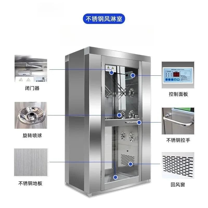 Infrared induction interlock stainless steel, air shower room, air shower machine, dust-free workshop of food factory