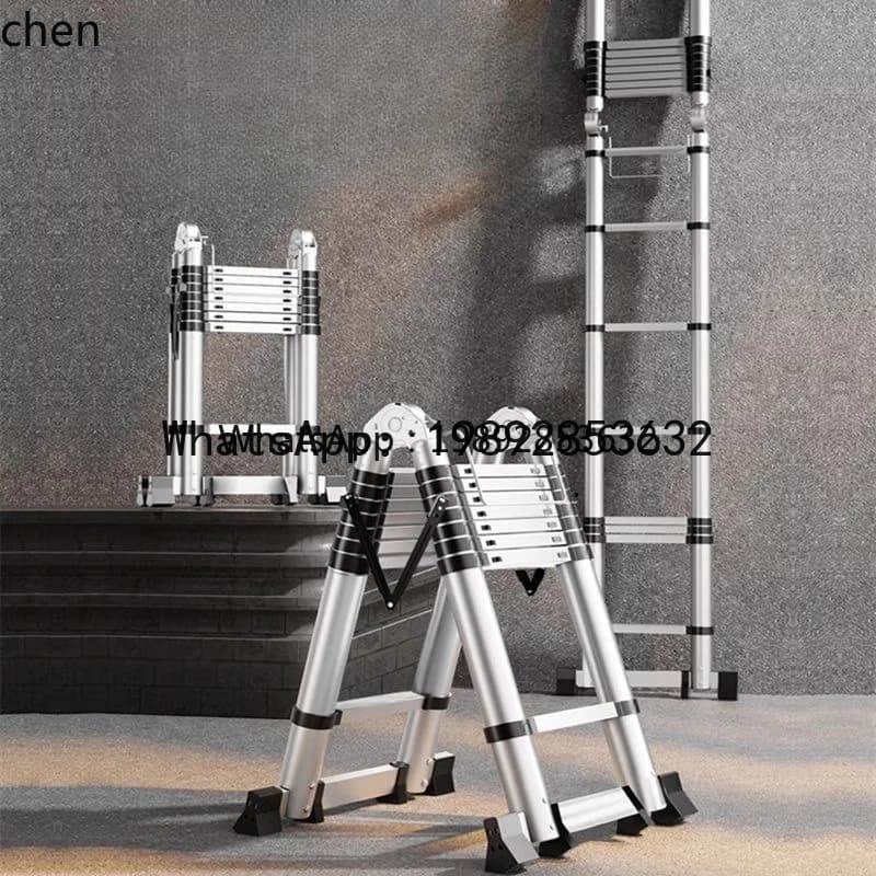 LYY telescopic ladder lifting project stainless steel portable herringbone ladder multi-functional folding ladder