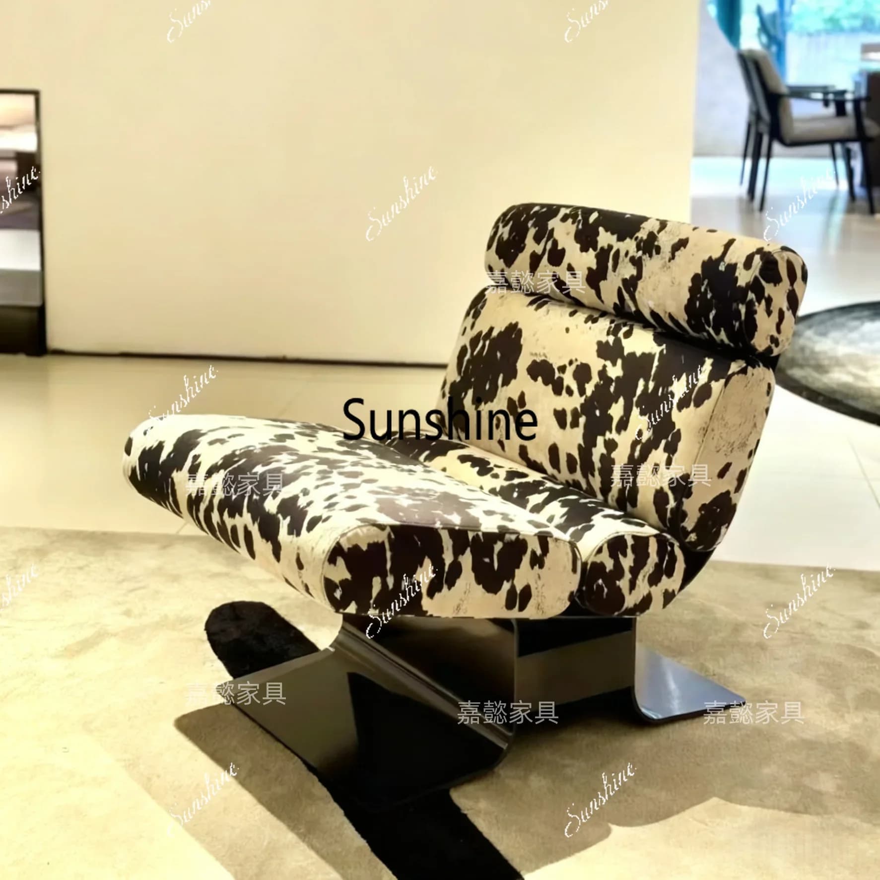 Italian minimalist single sofa living room balcony leisure chairT*