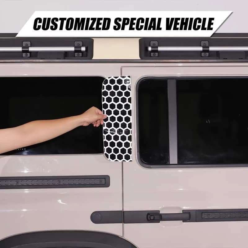 For Ineos Grenadier 20-25 PVC Black Honeycomb Car Side Door Window Side Glass Panel Vinyl Sticker Car Accessories