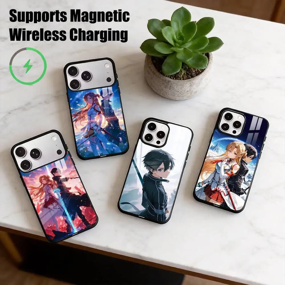 S-Sword Art O-Online  Phone Case For iPhone17,16,15,14,13,12,11 Plus,Pro Supports Magnetic Wireless Charging Gift