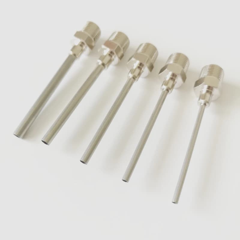 metal dispensing needle luer lock G1/8 male thread with blunt tip needle