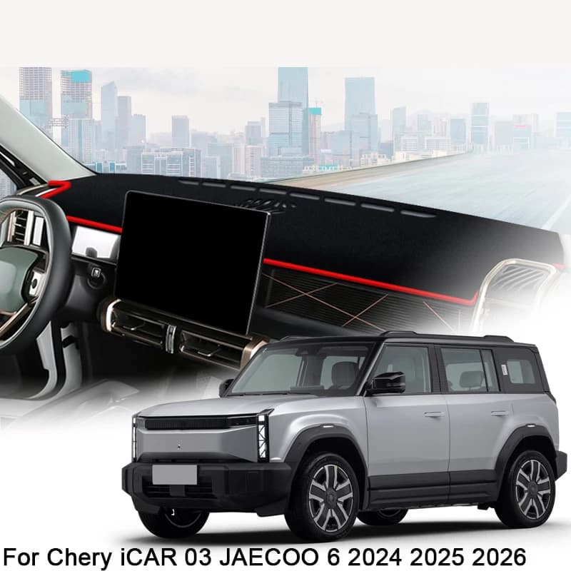 For Chery iCAR 03 JAECOO 6 2024 2025 2026 Car Dashboard Protective Mat Shade Cushion Pad Rose Carpet Mat Cover Auto Accessories