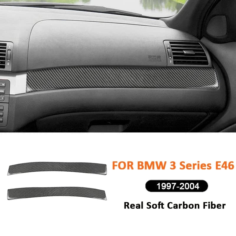 For BMW 3 Series E46 1997-2004 Carbon Fiber Car Co-Pilot Anti-Scratch Protect Trim Strip Decoration Sticker Interior Accessories
