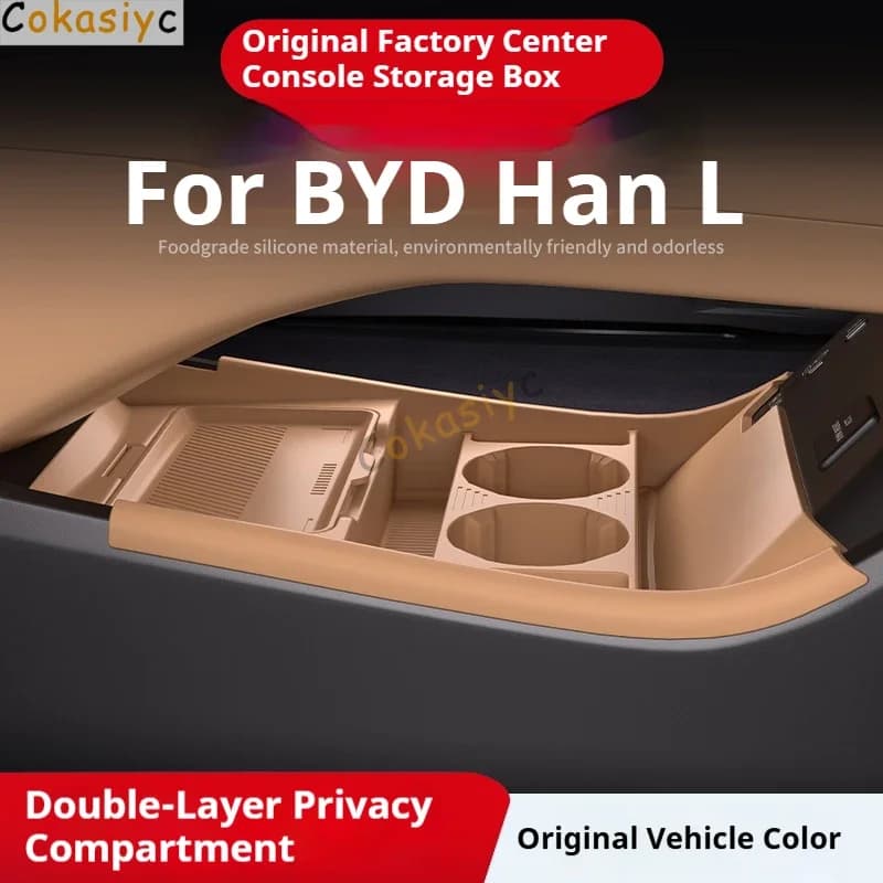 For BYD Han L Silicone Storage Box Center Console Under Layer Modification Special Car Interior Accessories Organizer