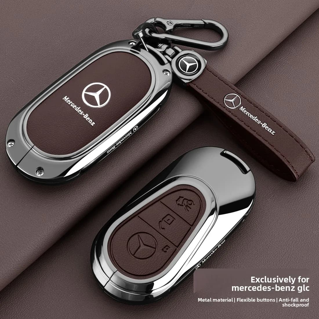 Car Key Case Cover for Mercedes-Benz A B C E G S Class CLA CLS GLA GLB GLC GLE GLS EQA EQB EQC 3 Buttons Auto Accessories