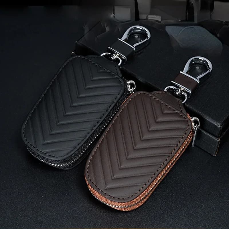 1 Pc Leather Pattern Car Key Case Universal Automobile Remote Control Smart Key Protective Cover Replacement Accessories