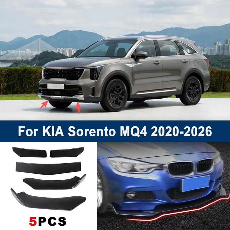 For KIA Sorento MQ4 2020-2026 model, adjustable 5PCS front bumper lip spoiler protection decorative kit, car body kit