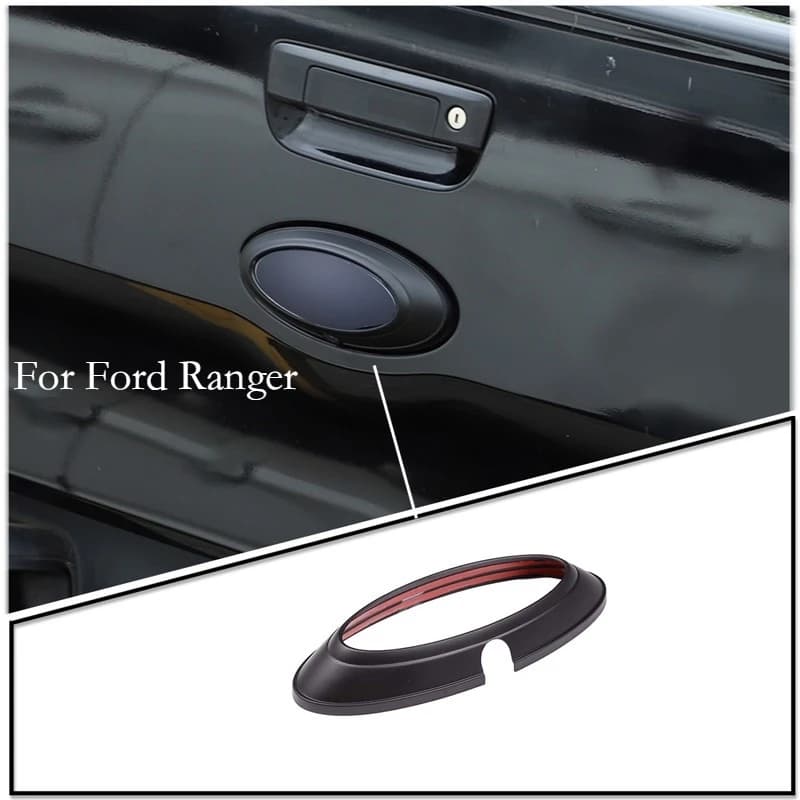For Ford Ranger Wildtrak T6 T7 T8 2015-2022 ABS Carbon Fiber/Black Car Tailgate Logo Cover Decorative Sticker Car Accessories