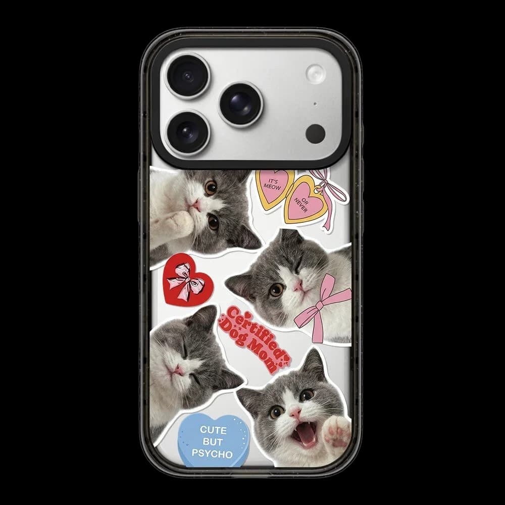 Cute Heart Cat Sticker Impact Magnetic Case: Compatible with IPhone 18 17 16 15 14 13 12 Pro Max 17 Air