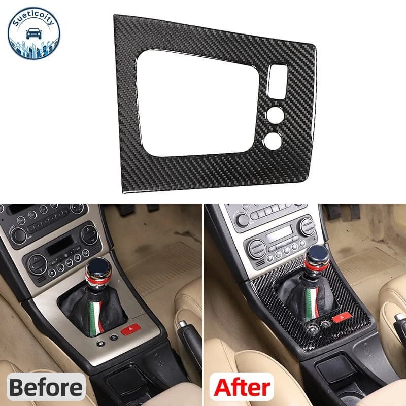 Interior Car Accessories For Alfa Romeo 159 2004-2011 Soft Carbon Fiber Center Control Gear Shift Panel Frame Cover Trim LHD RHD