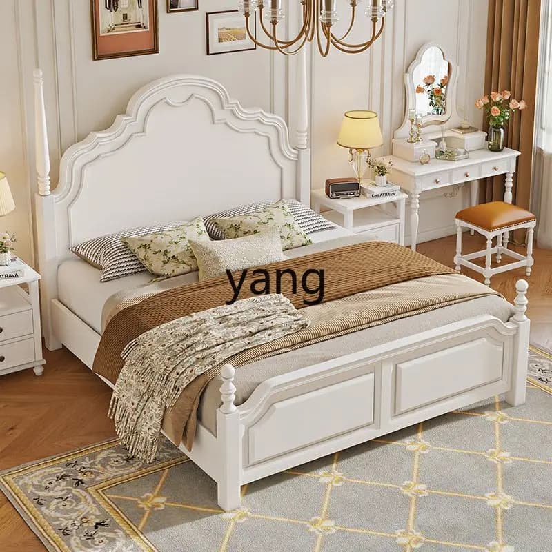 LH mahogany storage wedding cream wind master bedroom double bed