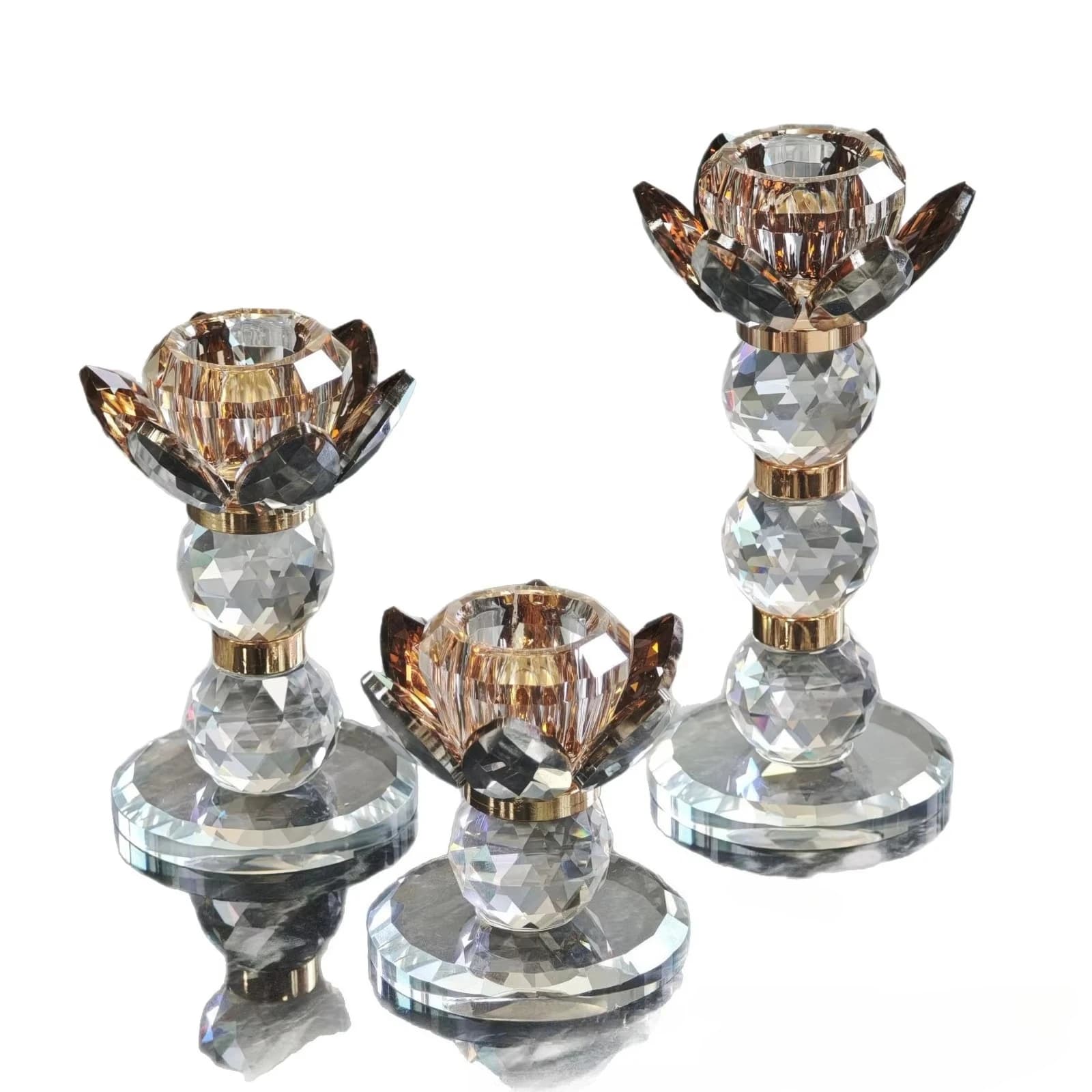 Luxury Crystal Lotus Candle Holder Romantic Dinner Wedding Gift Home Decor Handmade Gift for Couple Anniversary