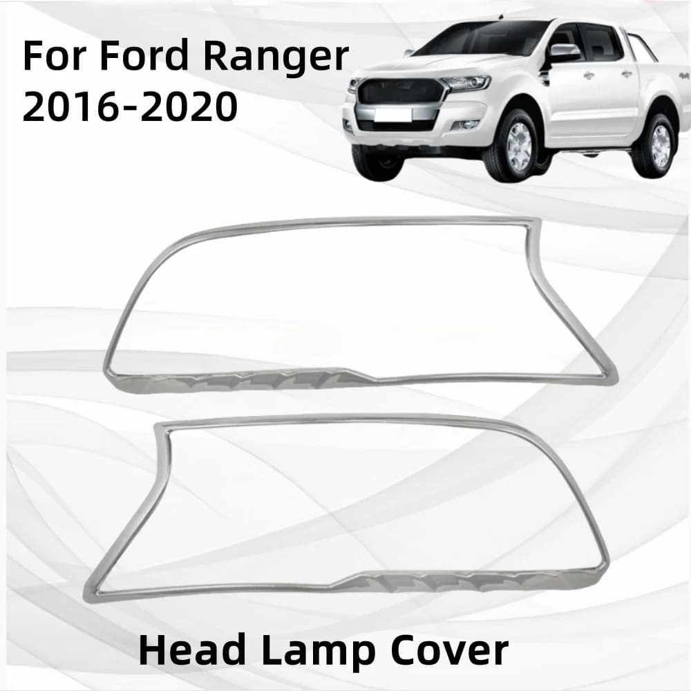 For Ford Ranger 2016 2017 2018 2019 2020 Head Lamp Cover Car Stickers Cars Accessories Hight-quality Car Exterior Chrome