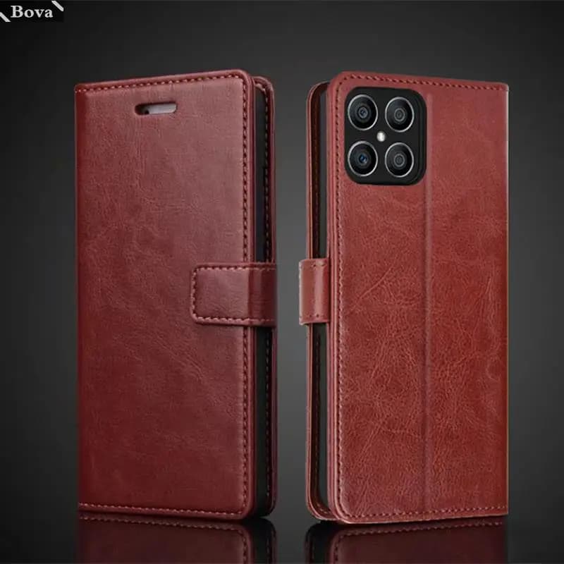 Card Holder Pu Leather Cover Case for Huawei Honor X8 6.7" 5G 6.5" Flip Cover Retro Wallet Bag Fitted Case Business Fundas Coque