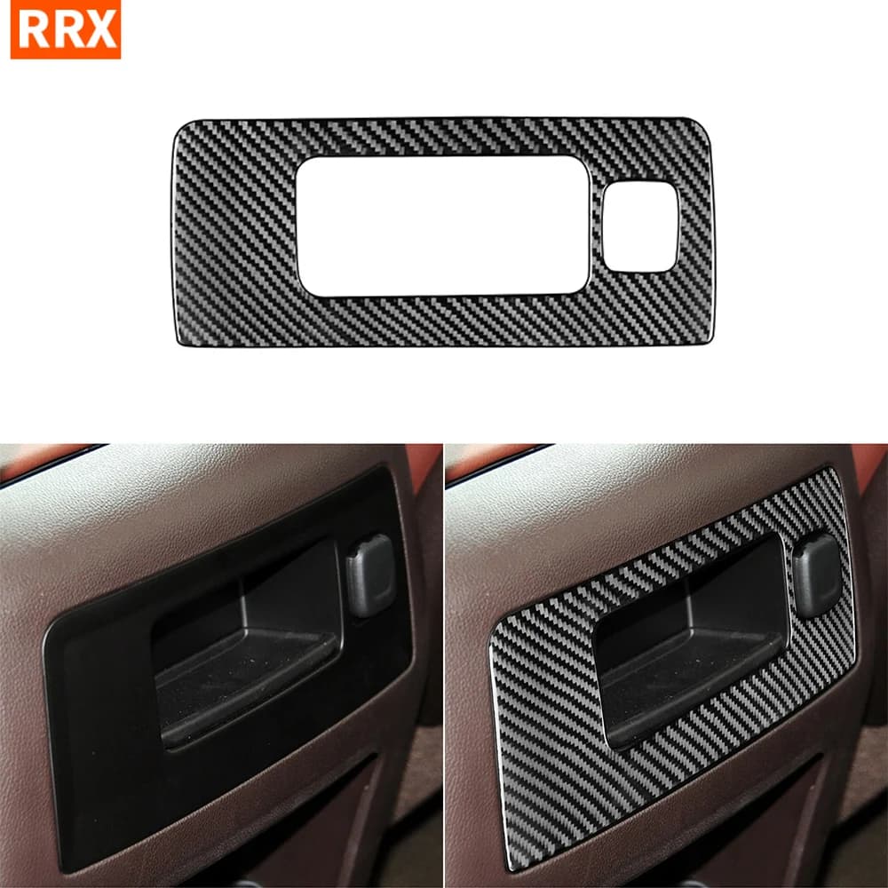 For Chevrolet Silverado 1500 2014-2018 Real Carbon Fiber Sticker Rear storage control panel Car inside decorative Accessories