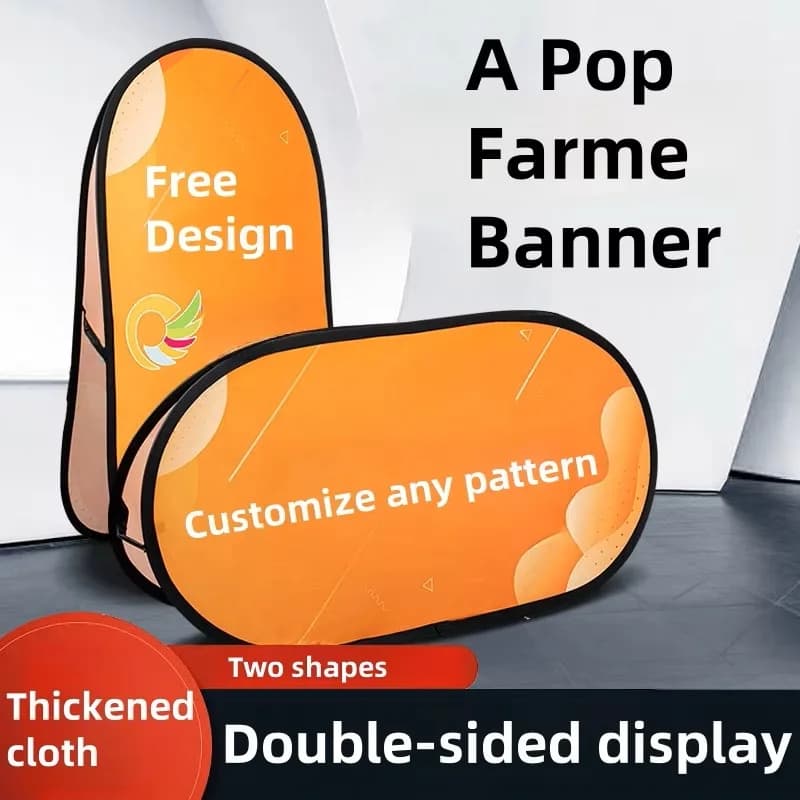 Custom Event Banner for Business, Double Sided Pop Up Banner Stand with Carrying Bag，Free Design Logo Printing for Advertising