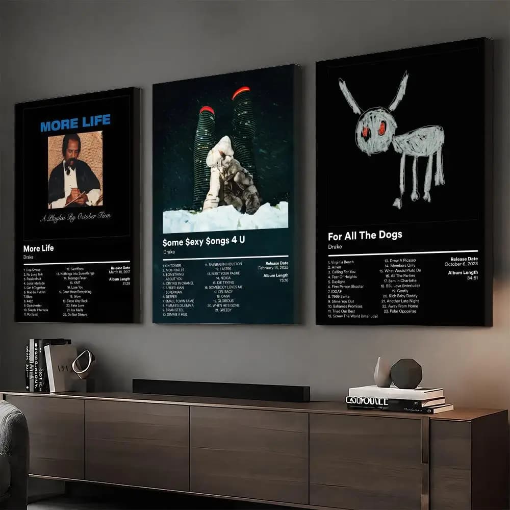 D-Drake Singer Rapper Painting Calligraphy HD Modern Style Inner Frame Canvas Bedroom Room Hallway Wall Art Decor