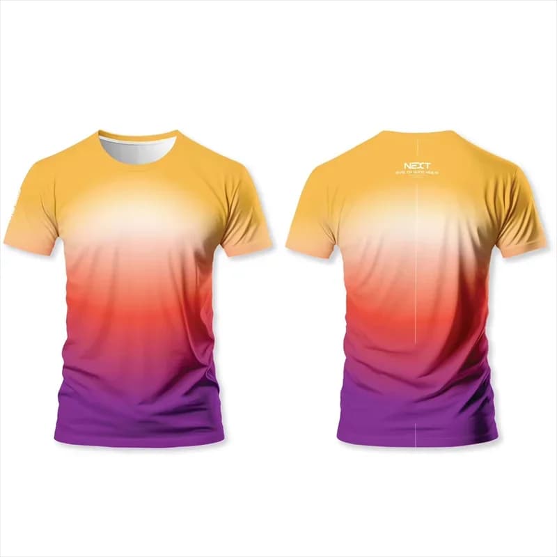 Colorful Gradient Graphic Sports T Shirts Summer Fashion Streetwear 3D Printed Fitness T-shirts Loose Breathable Unisex Tees
