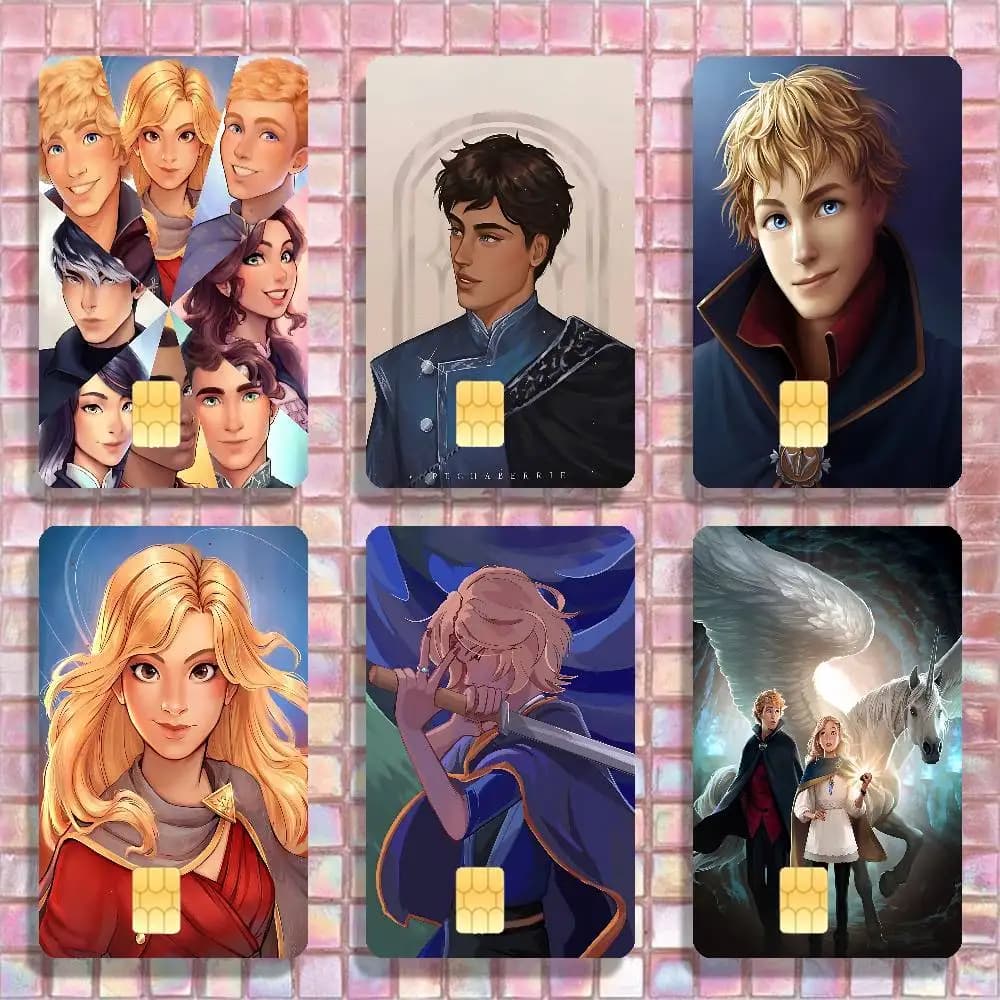 K-Keeper of the L-Lost C-Cities K-KOTLC 4 In 1 Set Card Skin Stickers Full Cover Half Cover Chip Window Credit Metro ID Cards