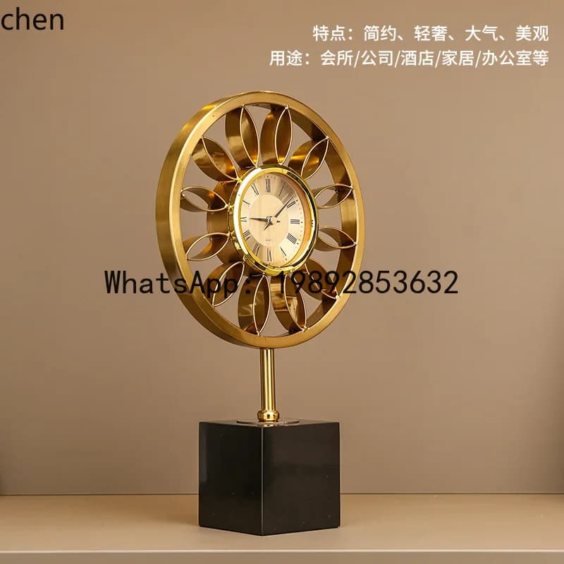 modern minimalist table clock, living room clock  home fashion mechanical clock, creative and personalized home desk clock