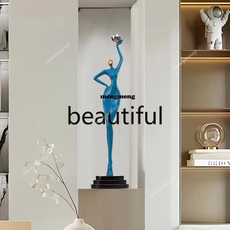 Living room decorations TV cabinet ornaments light luxury entrance art figure sculpture long cabinet soft decoration  N