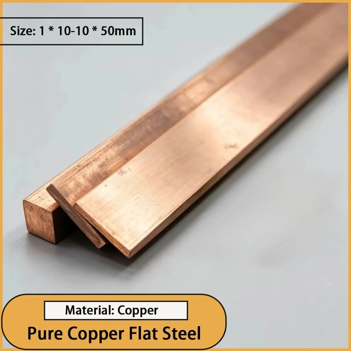 Size 1 * 10-10 * 50mm Pure Copper Flat Steel Is Used for Electrical Conductivity, Grounding Engineering, Electrical Equipment, E